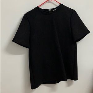 Boxy black suede top